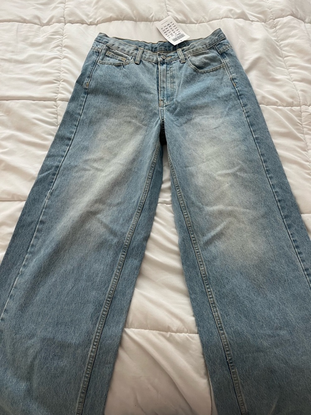 Brandy Melville Light Blue Two-Tone Boyfriend Jeans